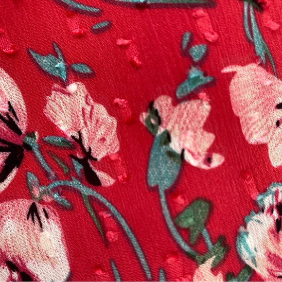 Eliane Rose smocked 3/4 sleeve pink floral print dress sz Med - Picture 9 of 14